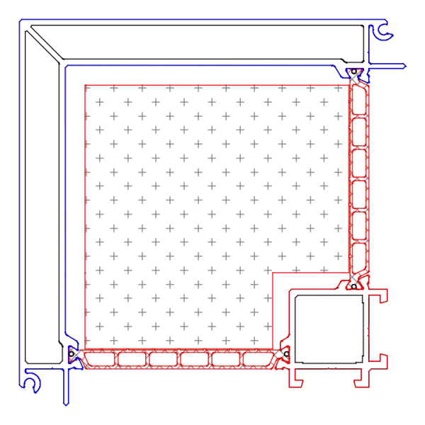 [K819004] Кутовий імпост 90° (AERO) Aluprof