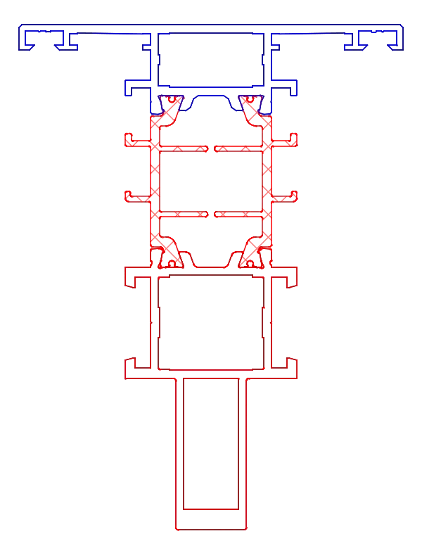 [K518450] Імпост зміцнений з внутрішньої сторони 76/30 мм Aluprof