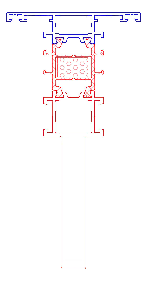 [K618452] Імпост зміцнений з внутрішньої сторони 76/75 мм (HI) Aluprof