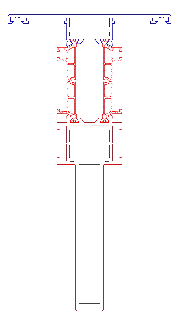 [K518680] Імпост зміцнений з внутрішньої сторони 83,5/75 мм (ST) Aluprof