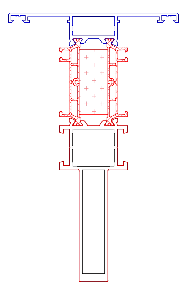 [K818679] Імпост зміцнений з внутрішньої сторони 83,5/55 мм (AERO) Aluprof