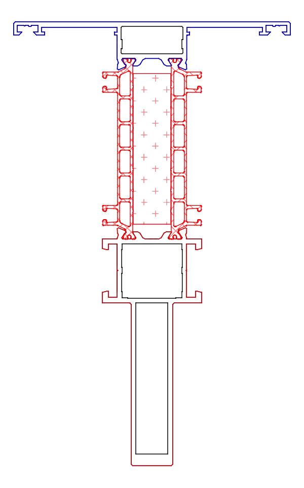 [K819079] Імпост зміцнений з внутрішньої сторони 93,5/55 мм (AERO) Aluprof