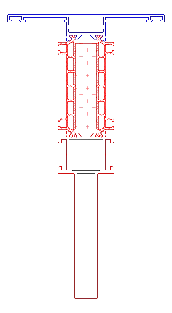 [K819080] Імпост зміцнений з внутрішньої сторони 93,5/75 мм (AERO) Aluprof