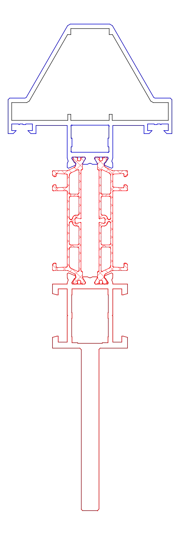 [K519545] Імпост посилений з внутрішньої сторони 55,5x37/55 мм (ST) Aluprof