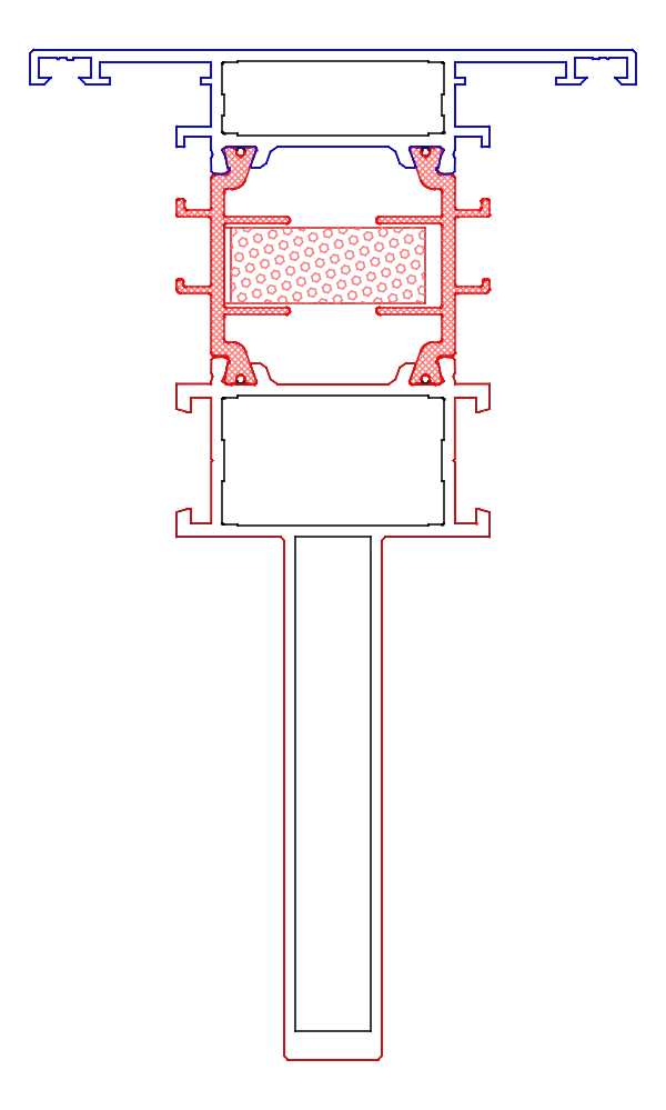 [K618465] Імпост зміцнений з внутрішньої сторони 87/75 мм (HI) Aluprof