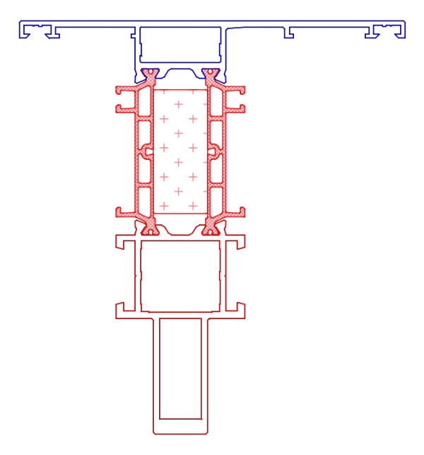 [K818795] Імпост зміцнений з внутрішньої сторони 100/30 мм (AERO) Aluprof