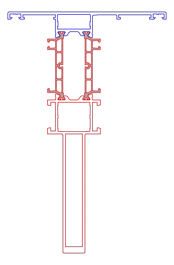 [K518797] Імпост зміцнений з внутрішньої сторони 100/75 мм (ST) Aluprof