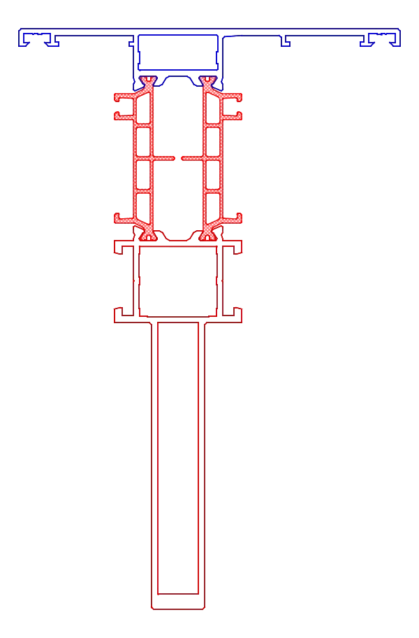 [K718797] Імпост зміцнений з внутрішньої сторони 100/75 мм (SI) Aluprof
