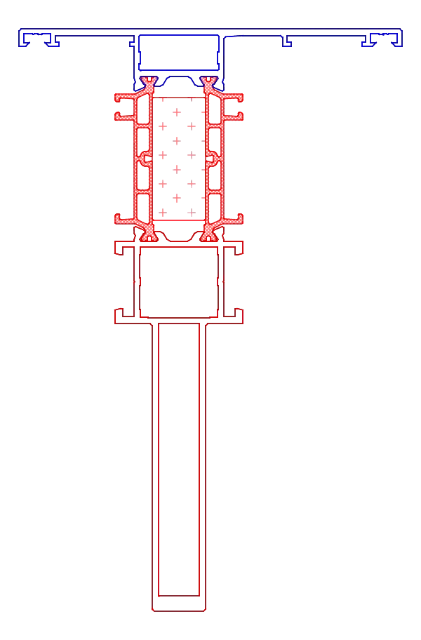 [K818797] Імпост зміцнений з внутрішньої сторони 100/75 мм (AERO) Aluprof