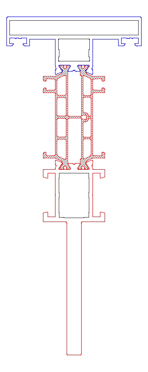 [K719541] Імпост посилений з внутрішньої сторони 55,5x12/55 мм (SI) Aluprof