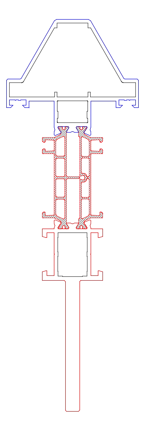[K719545] Імпост посилений з внутрішньої сторони 55,5x37/55 мм (SI) Aluprof