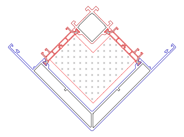 [K818609] Кутовий імпост 90° (AERO) Aluprof