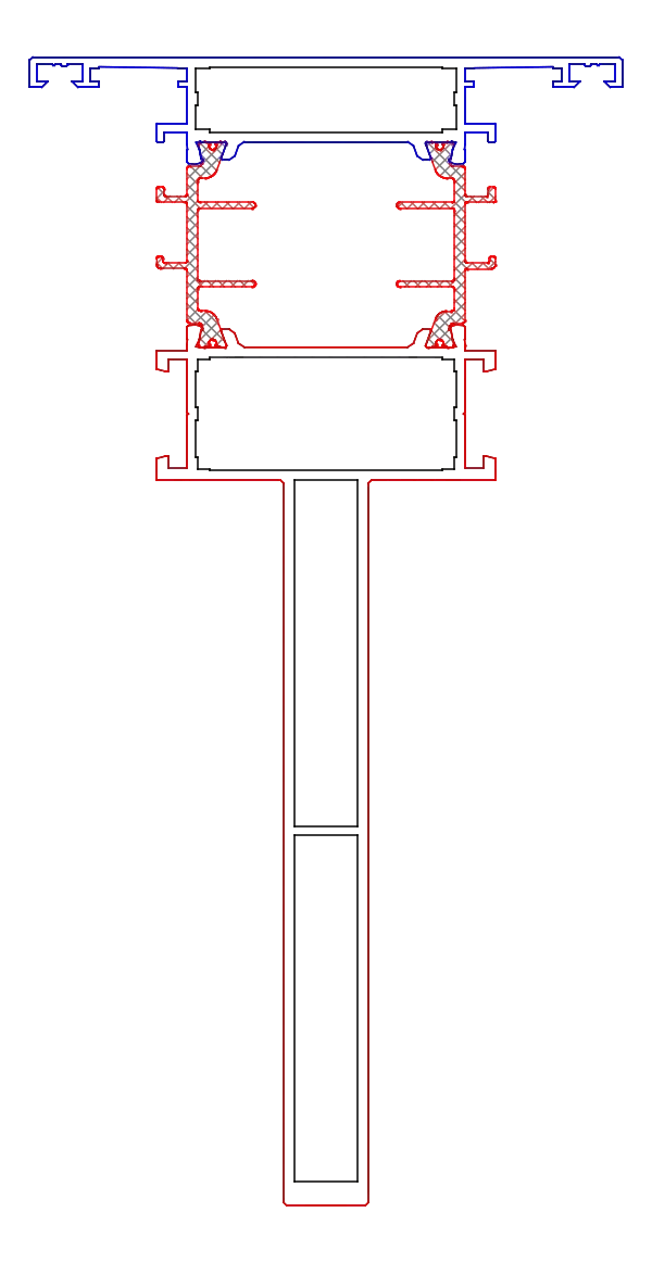 [K518509] Імпост зміцнений з внутрішньої сторони 98/120 мм (ST) Aluprof