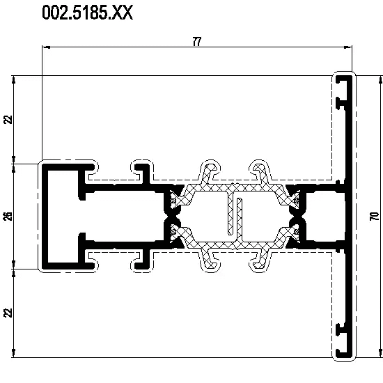 [002.5185] TRANSOM IN VENT 70 мм Reynaers