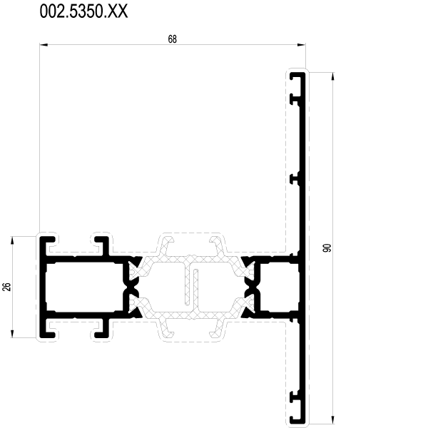 [002.5350] TRANSOM 90 мм Reynaers