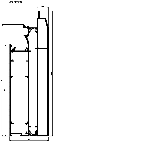 [007.0875] GUTTER PROFILE INTEGRATION ROLLER SHUTTER Reynaers