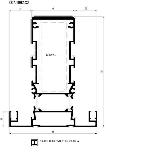 [007.1692] RAFTER 125 мм Reynaers