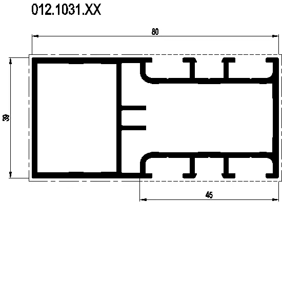 [012.1031] NEWEL POST 39x80 мм Reynaers