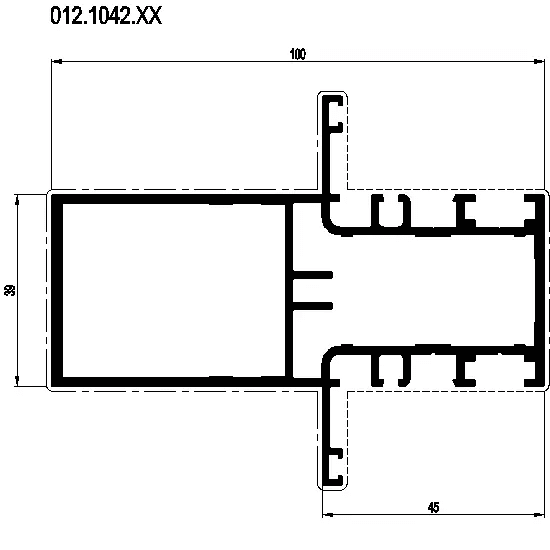 [012.1042] NEWEL POST 39x100 мм Reynaers