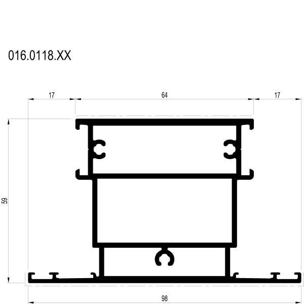 [016.0118] TRANSOM 98 мм Reynaers