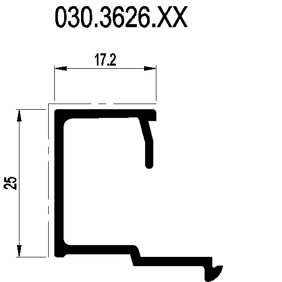 [030.3626] Штапік 17.2 мм Reynaers