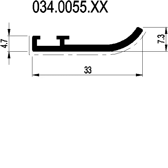 [034.0055] PROFILE SLOPED INNER CORNER Reynaers