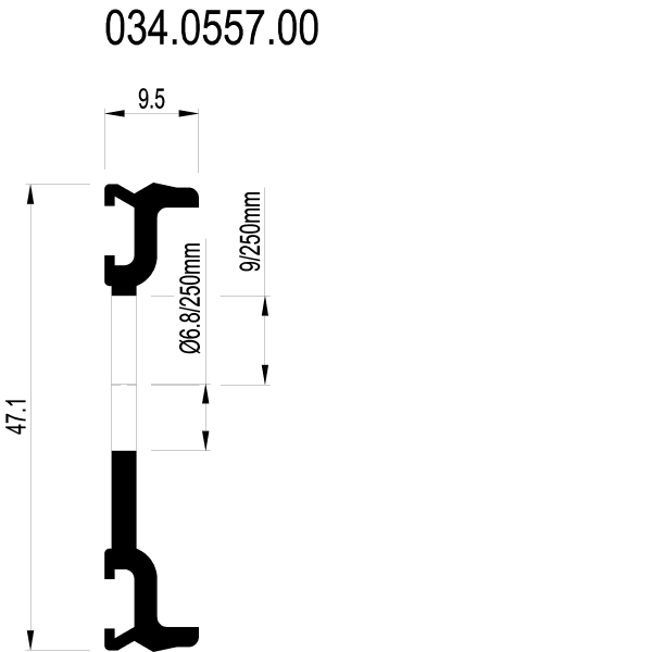 [034.0557] PRESSURE PLATE HORIZONTAL Reynaers