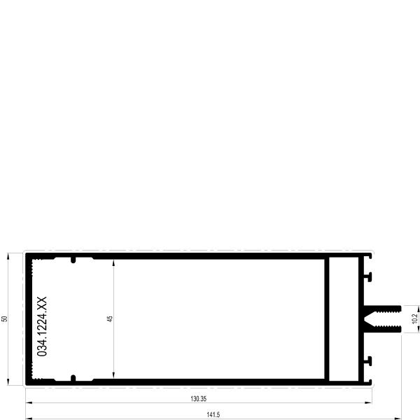 [034.1224] TRANSOM 141.5 мм Reynaers