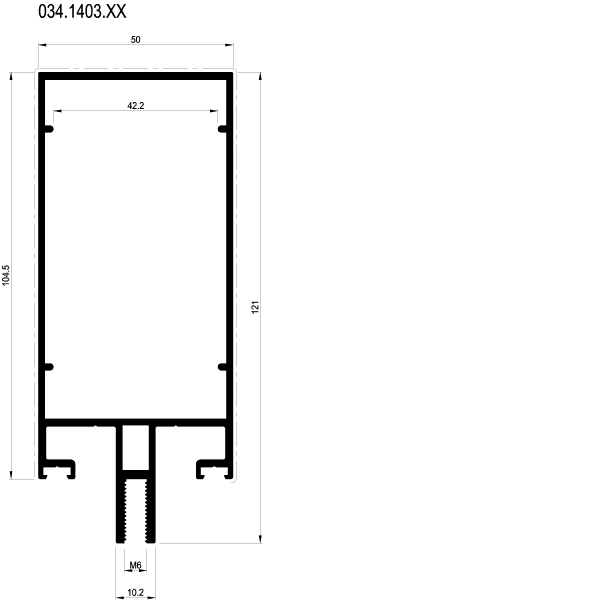 [034.1403] SUSPENSION PROFILE / TRANSOM 104.5 мм Reynaers