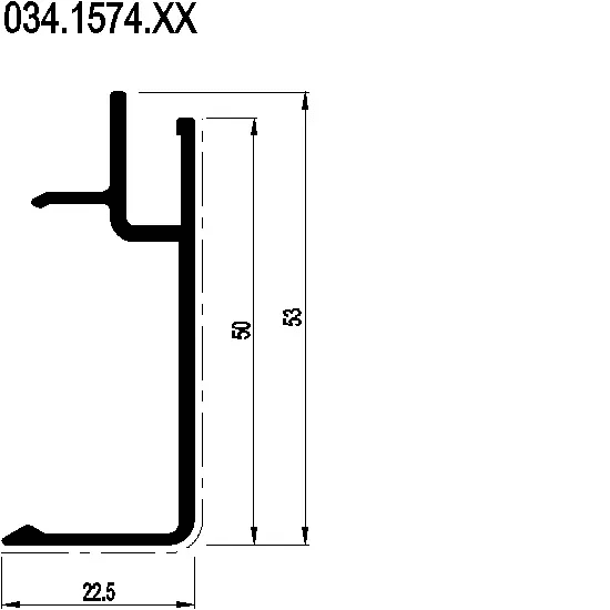[034.1574] HORIZONTAL COVERING PROFILE FOR 034.1571.XX Reynaers