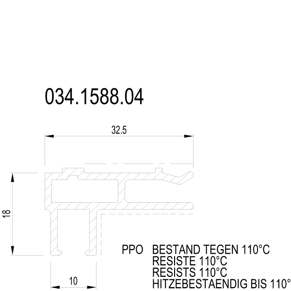 [034.1588] SHEET CLAMPING PROFILE Reynaers