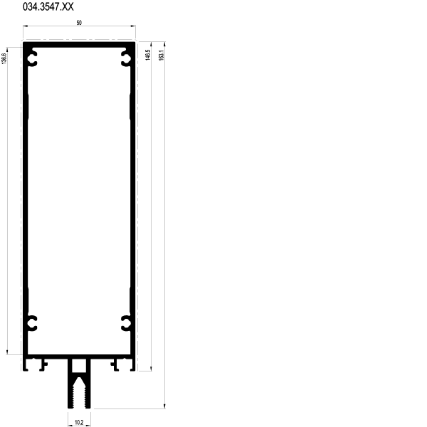 [034.3547] SUSPENSION PROFILE / TRANSOM 163.15 мм Reynaers