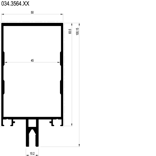 [034.3564] SUSPENSION PROFILE / TRANSOM 100.15 мм Reynaers