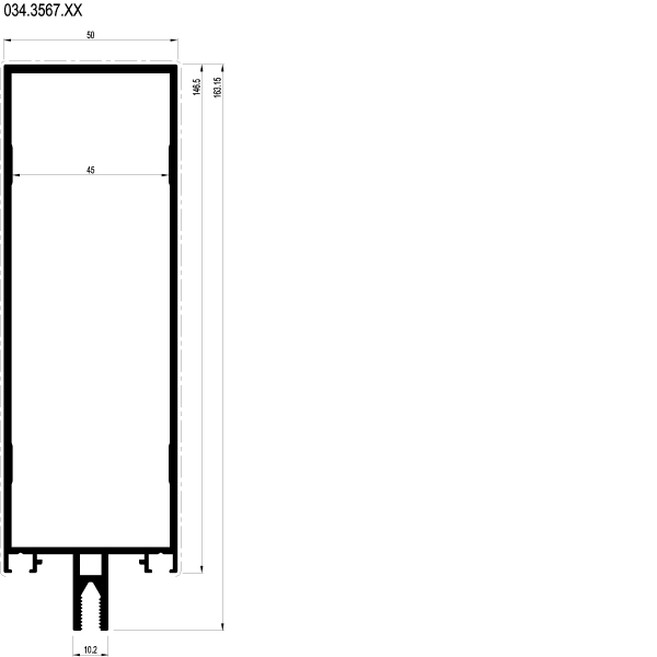[034.3567] SUSPENSION PROFILE / TRANSOM 163.15 мм Reynaers