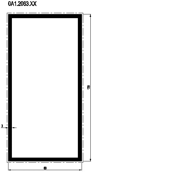 [0A1.2063] RECTANGULAR TUBE 120x60x3 мм Reynaers