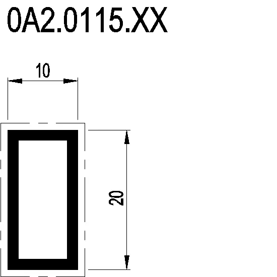 [0A2.0115] RECTANGULAR TUBE 20x10x1.5 мм Reynaers