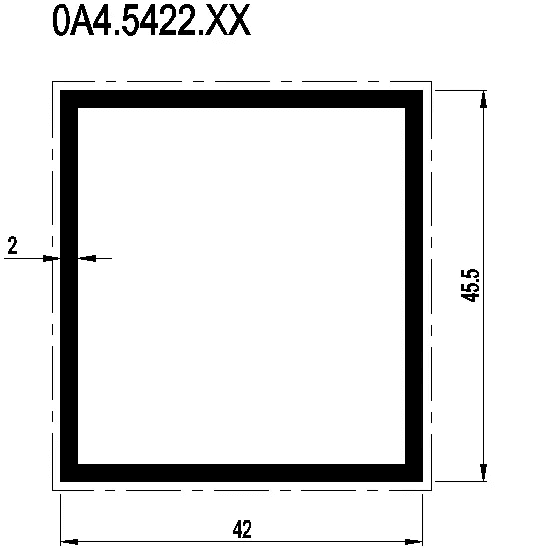 [0A4.5422] RECTANGULAR TUBE45.5x42x2 мм Reynaers