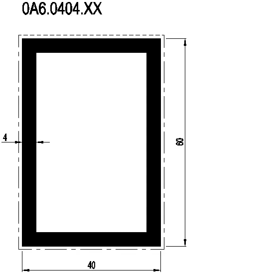 [0A6.0404] RECTANGULAR TUBE 60x40x4 мм Reynaers