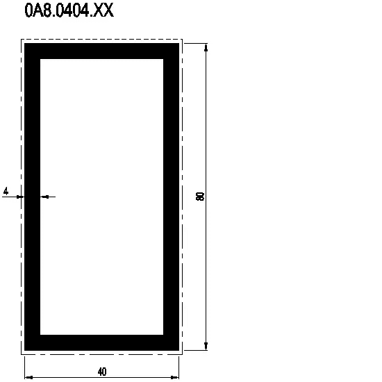 [0A8.0404] RECTANGULAR TUBE 80x40x4 мм Reynaers