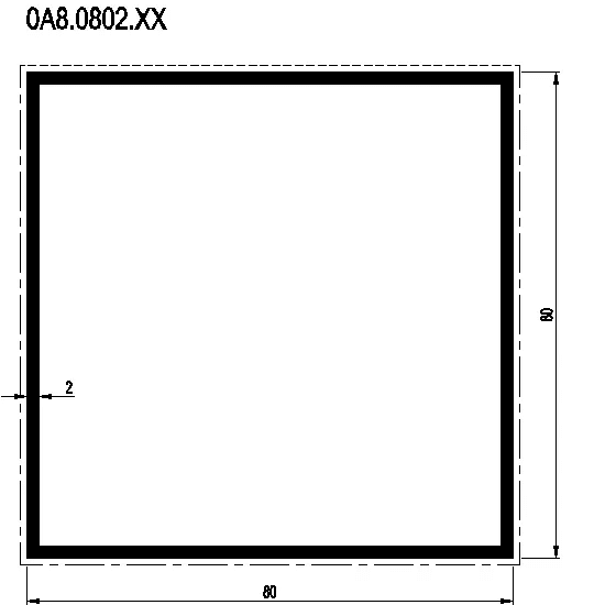 [0A8.0802] RECTANGULAR TUBE 80x80x2 мм Reynaers