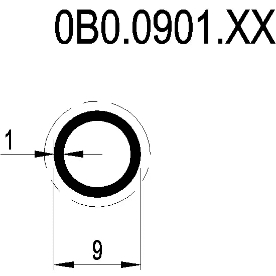 [0B0.0901] ROUND TUBE 9x1 мм Reynaers