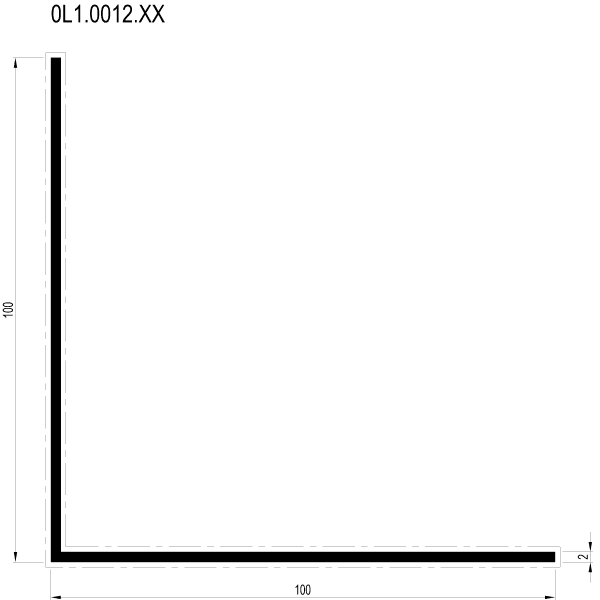 [0L1.0012] L-PROFILE 100x100x2 мм Reynaers