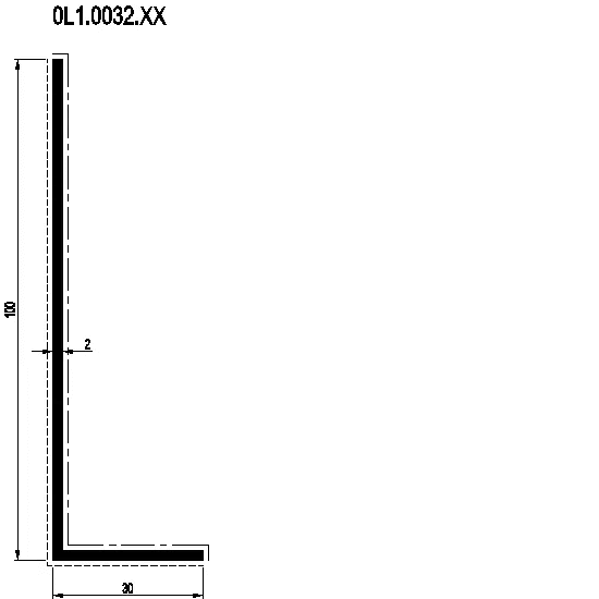 [0L1.0032] L-PROFILE 100x30x2 мм Reynaers