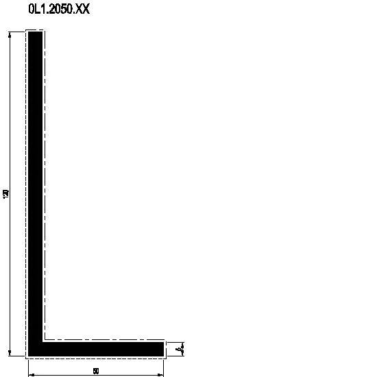 [0L1.2050] L-PROFILE 120x50x5 мм Reynaers