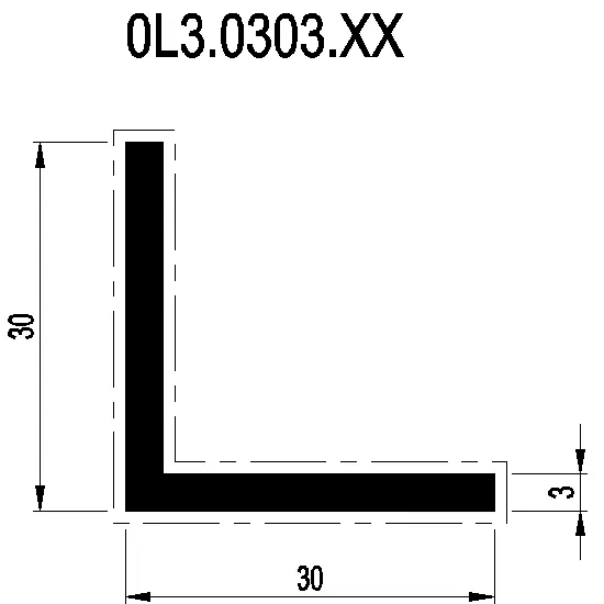 [0L3.0303] L-PROFILE 30x30x3 мм Reynaers