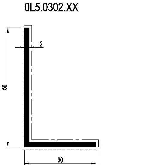 [0L5.0302] L-PROFILE 50x30x2 мм Reynaers