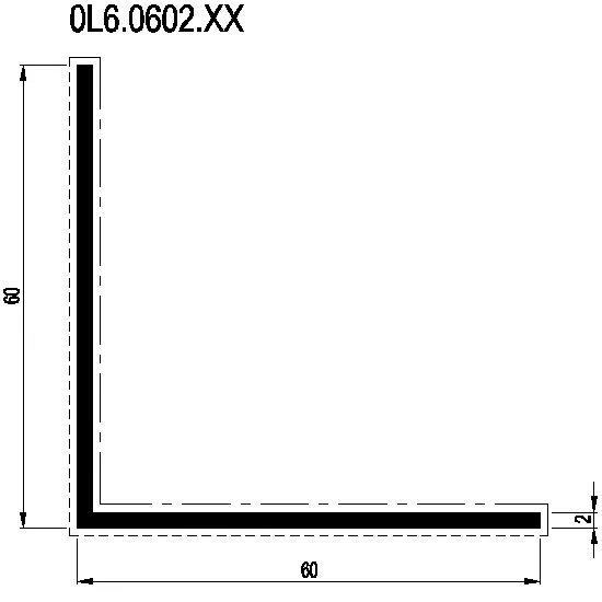 [0L6.0602] L-PROFILE 60x60x2 мм Reynaers