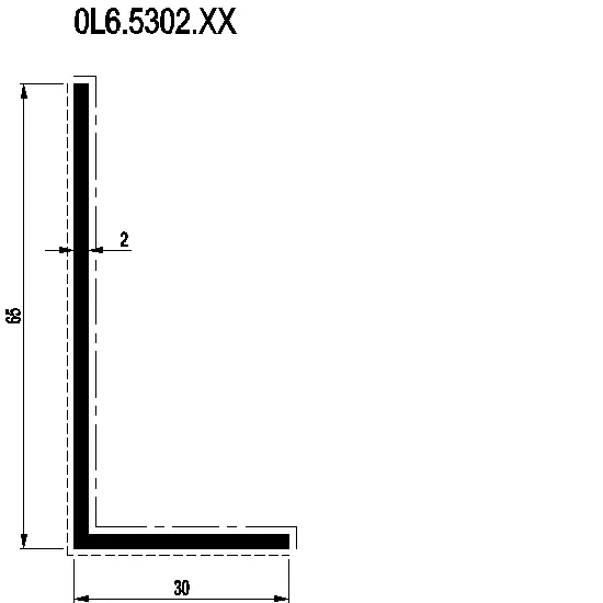 [0L6.5302] L-PROFILE 65x30x2 мм Reynaers