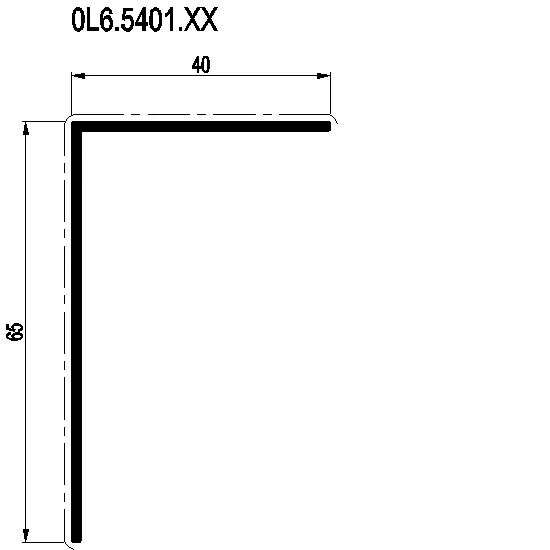 [0L6.5401] L-PROFILE 65x40x1.5 мм Reynaers