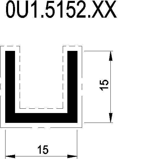 [0U1.5152] U-PROFILE 15x15x15x2 мм Reynaers
